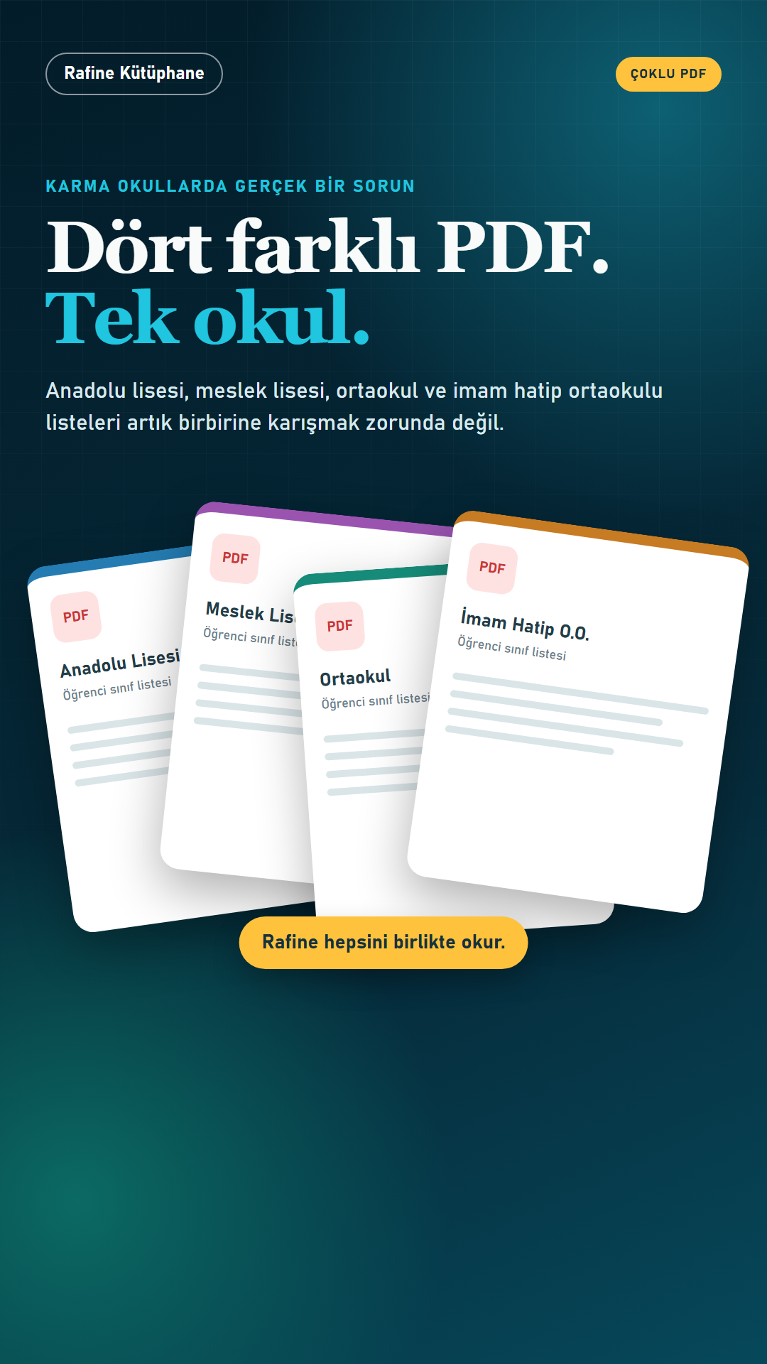 Karma okullar için çoklu E-Okul PDF öğrenci aktarımı